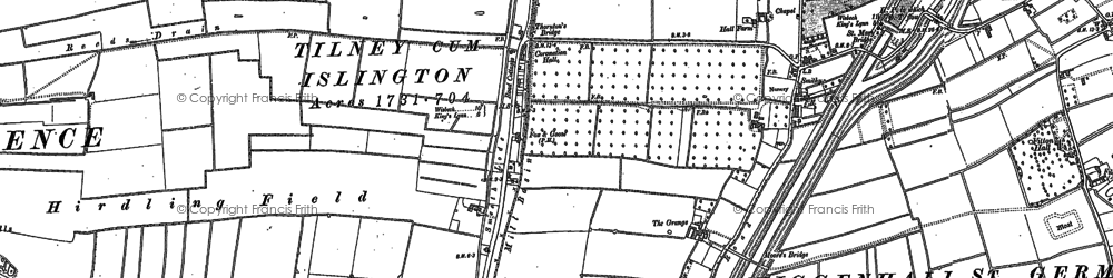 Old map of Lordsbridge in 1884