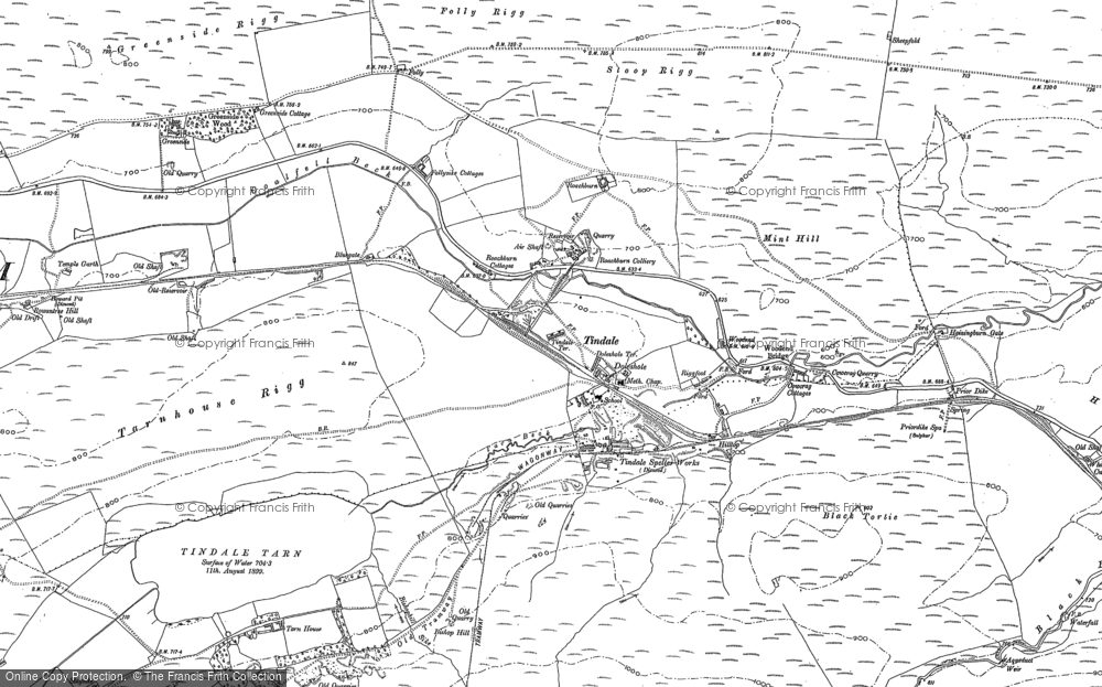 Old Map of Historic Map covering Tindale Fells in 1899