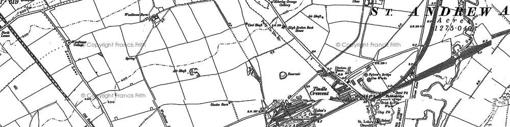 Old map of Tindale Crescent in 1896