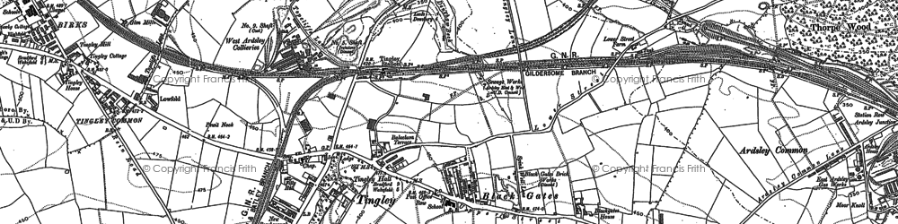 Old map of Upper Green in 1892