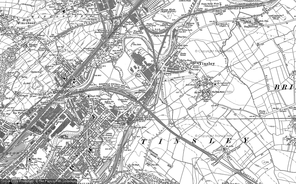 Old Map of Tinsley, 1890 - 1891 in 1890