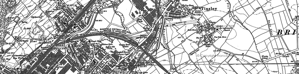 Old map of Tinsley in 1890