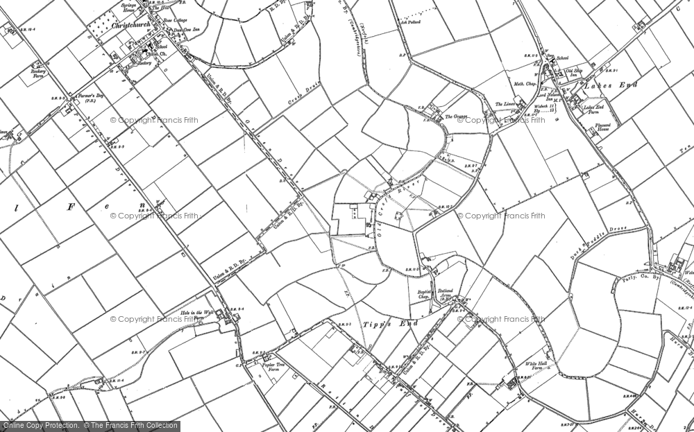 Old Map of Historic Map covering Elm Grove Ho in 1886