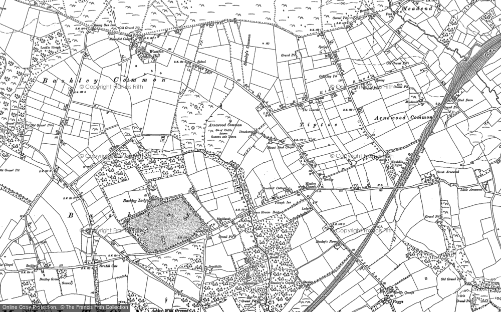 Old Map of Historic Map covering Broadley Ho in 1896