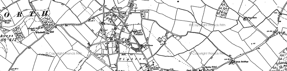 Old map of Tiptree Heath in 1895