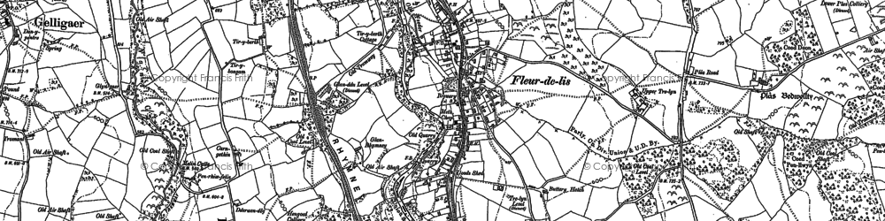 Old map of Fleur-de-lis in 1916