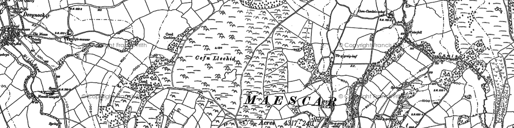 Old map of Blaencamlais in 1886