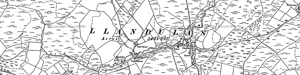 Old map of Abererbwll in 1886