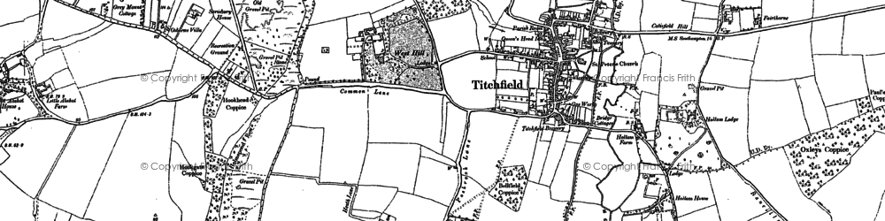 Old map of Catisfield in 1895