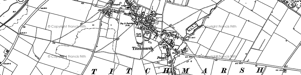 Old map of Titchmarsh in 1885