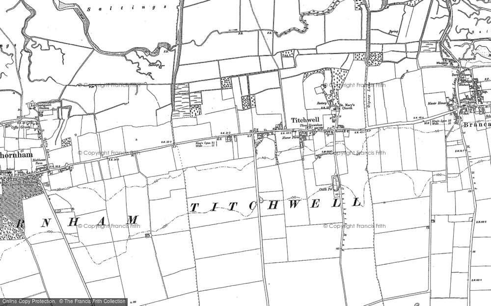 Old Map of Titchwell, 1904 in 1904