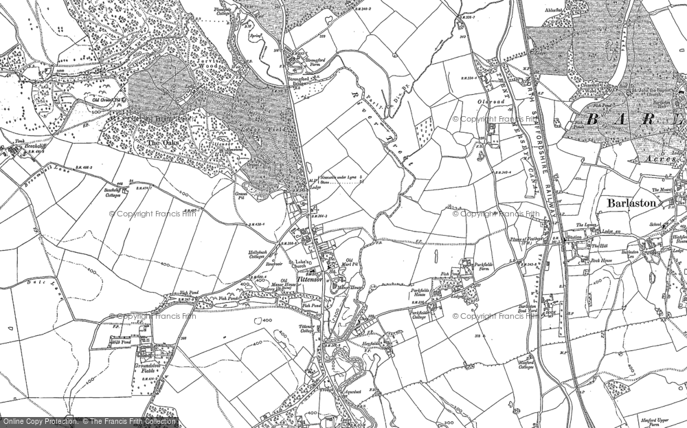 Old Map of Tittensor, 1879 in 1879