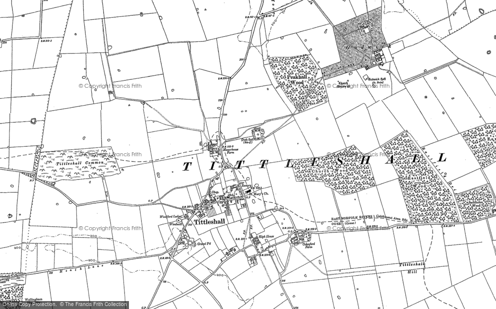 Old Map of Tittleshall, 1883 - 1885 in 1883