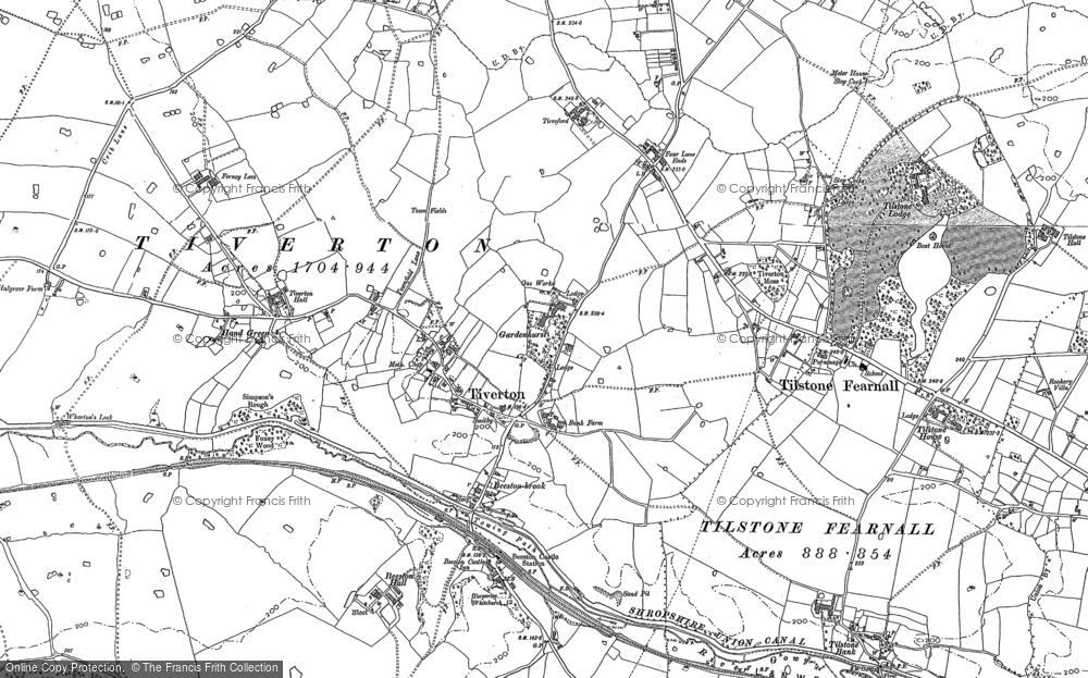 Old Map of Historic Map covering Birch Heath in 1897