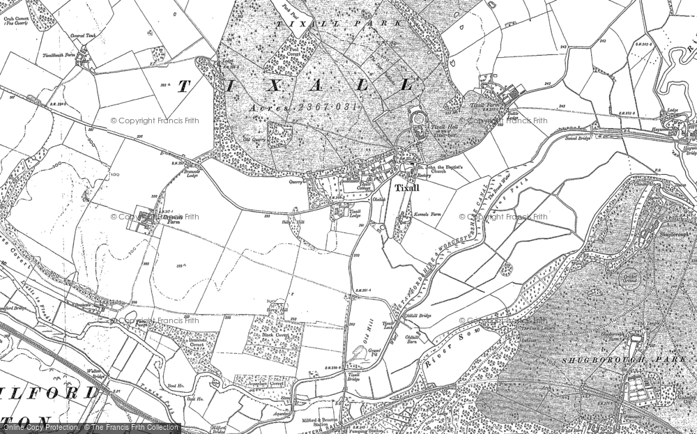 Old Map of Tixall, 1880 - 1881 in 1880