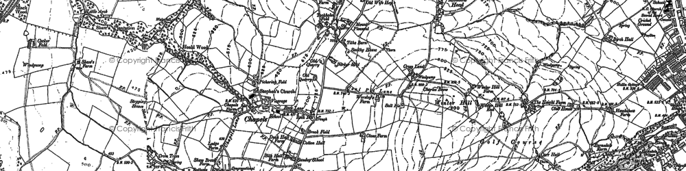 Old map of Tockholes in 1891