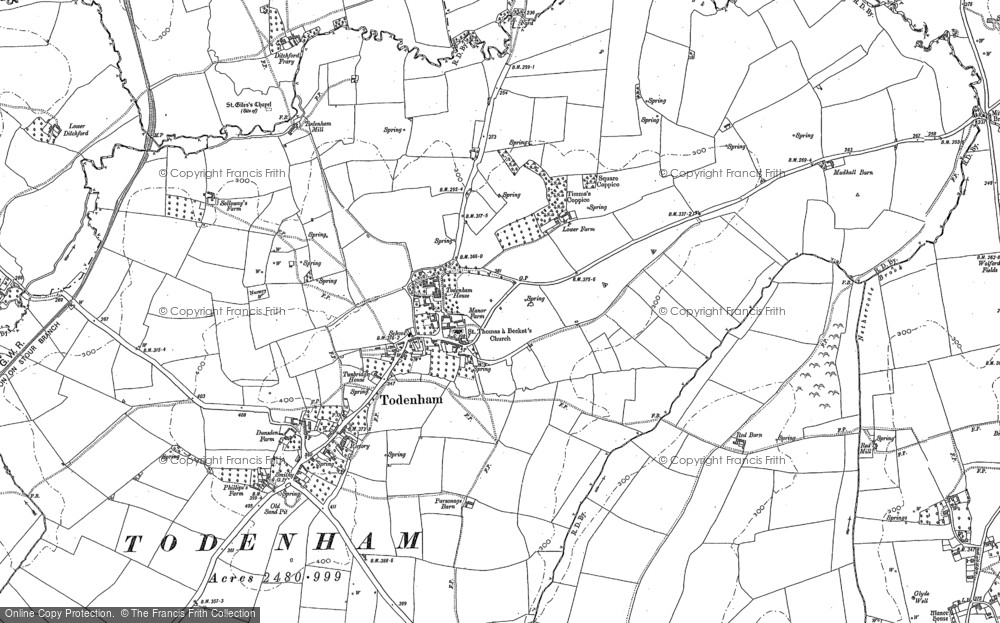 Old Map of Todenham, 1900 in 1900