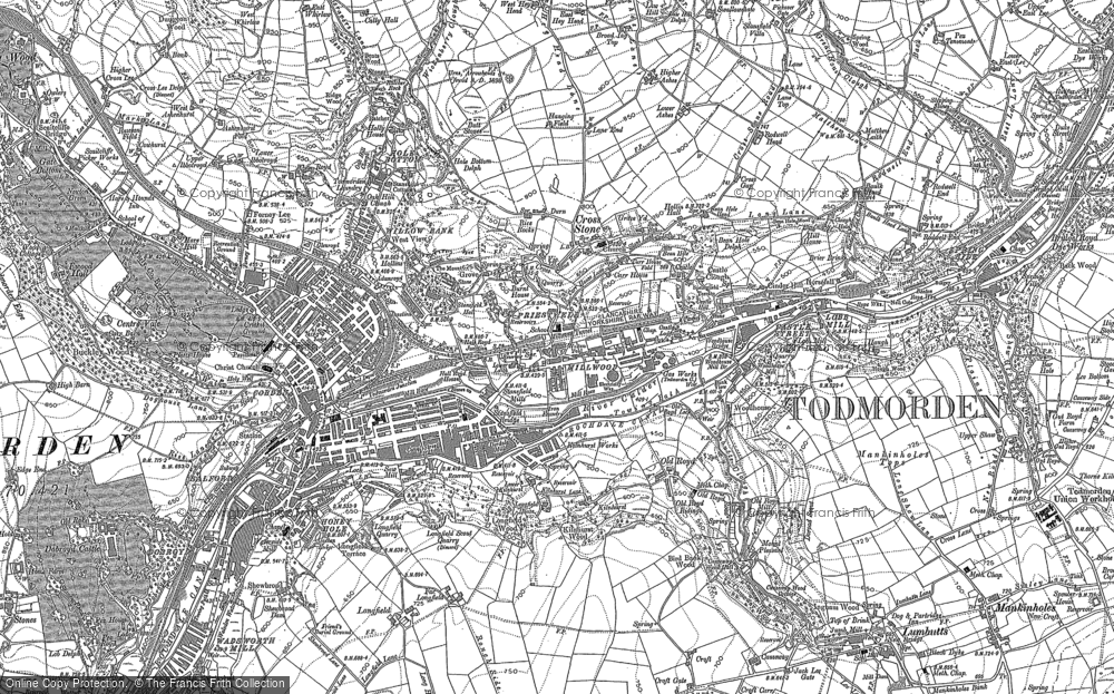 Old Map of Historic Map covering Lydgate in 1905