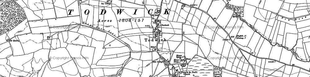 Old map of Todwick in 1890