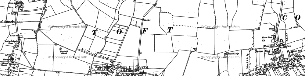 Old map of Toft in 1886