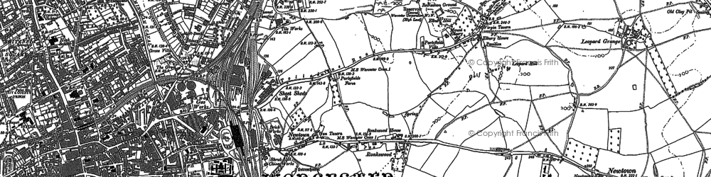 Old map of Tolladine in 1884
