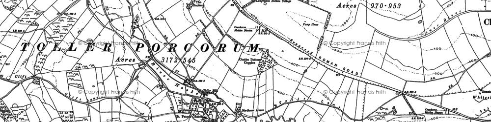 Old map of Toller Porcorum in 1887