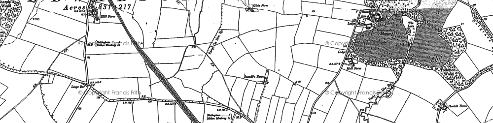 Old map of Tollerton in 1883