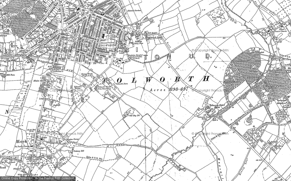 Old Map of Tolworth, 1894 - 1895 in 1894