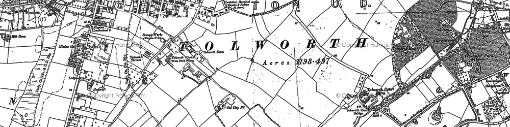 Old map of Tolworth in 1894