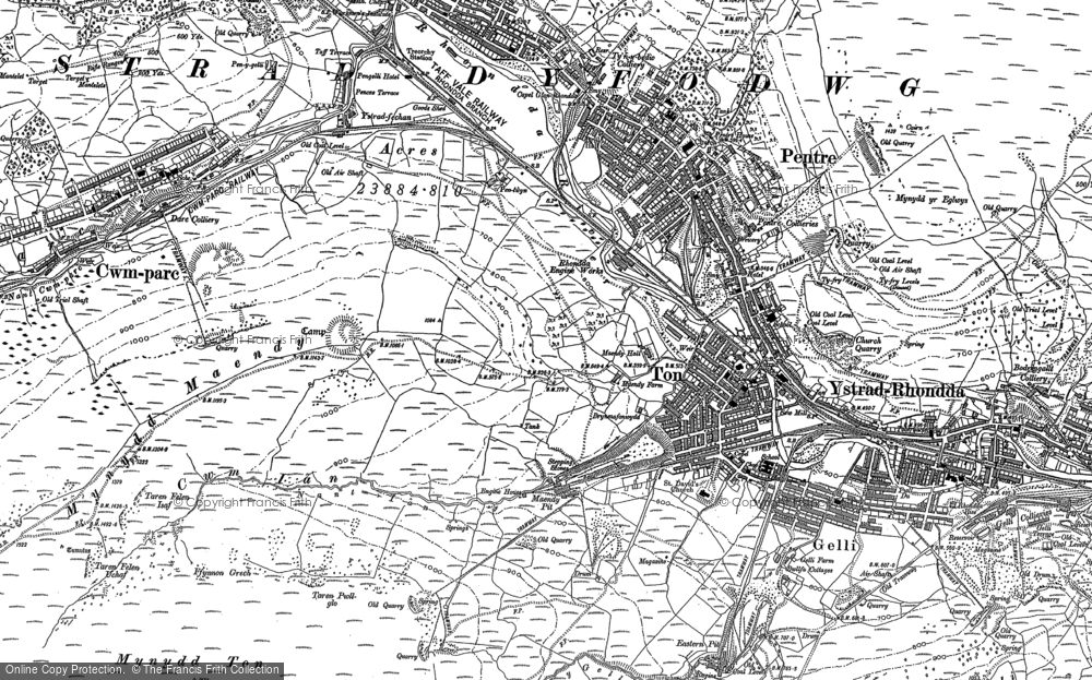 Old Map of Ton Pentre, 1898 in 1898