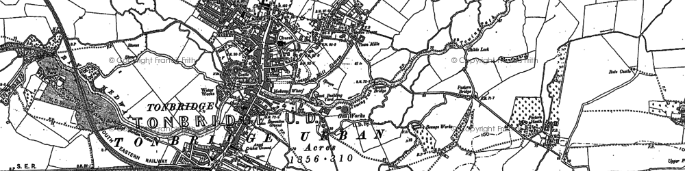 Old map of Tonbridge in 1895
