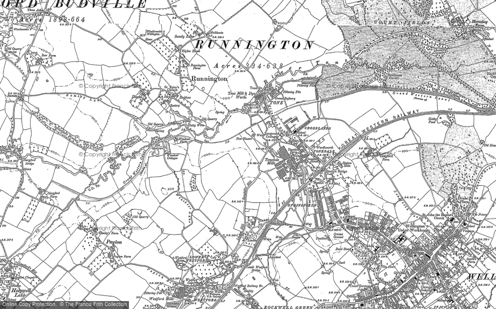Old Map of Tonedale, 1887 - 1903 in 1887