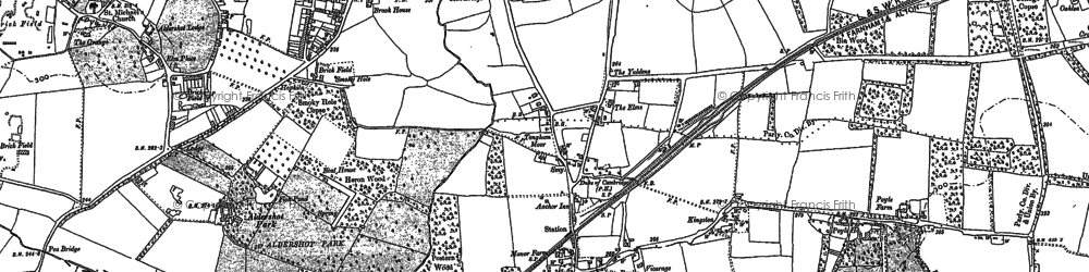 Old map of Tongham in 1913