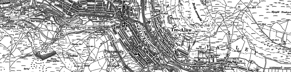 Old map of Tonypandy in 1898