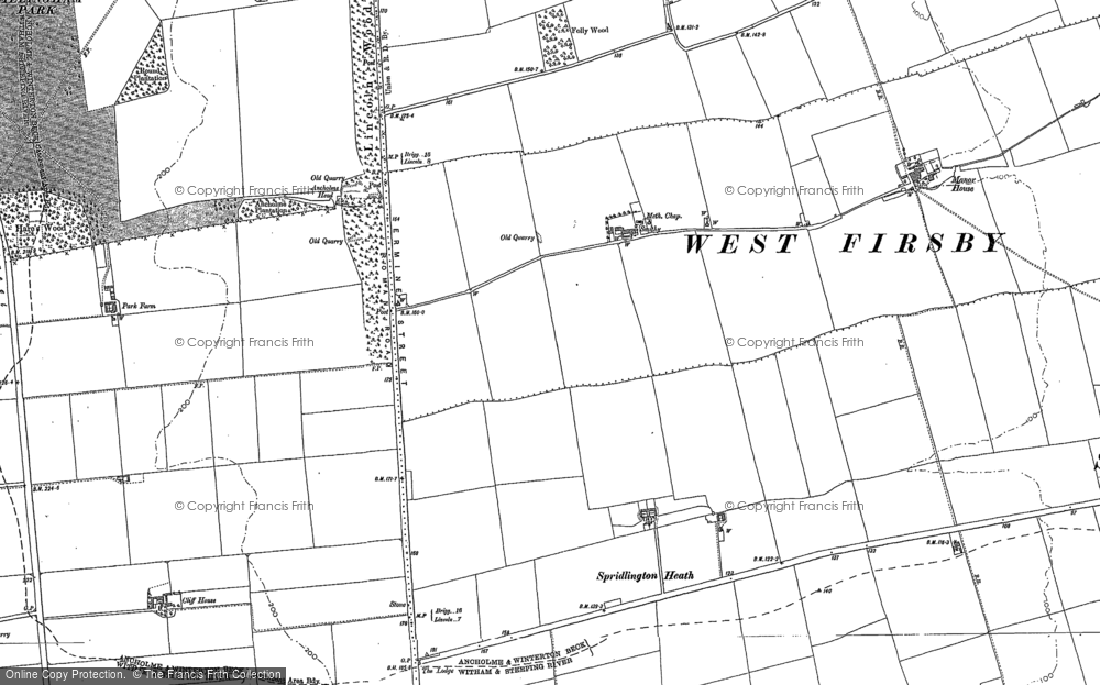 Old Map of Historic Map covering Ancholme Head in 1885