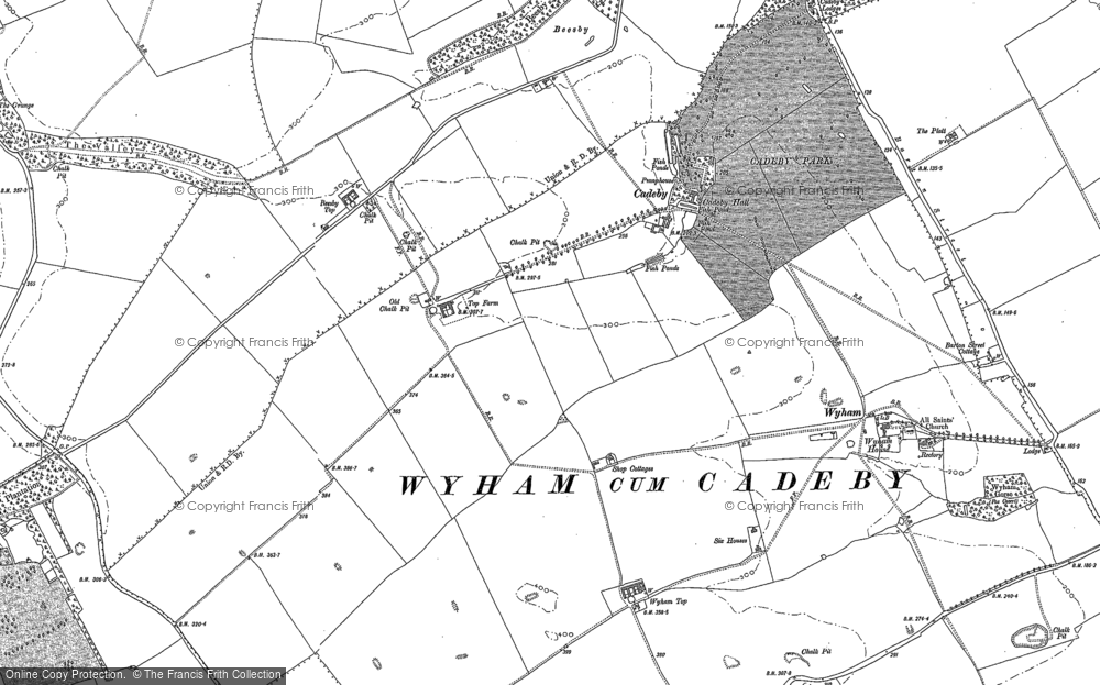 Old Map of Historic Map covering Binbrook Hall in 1887