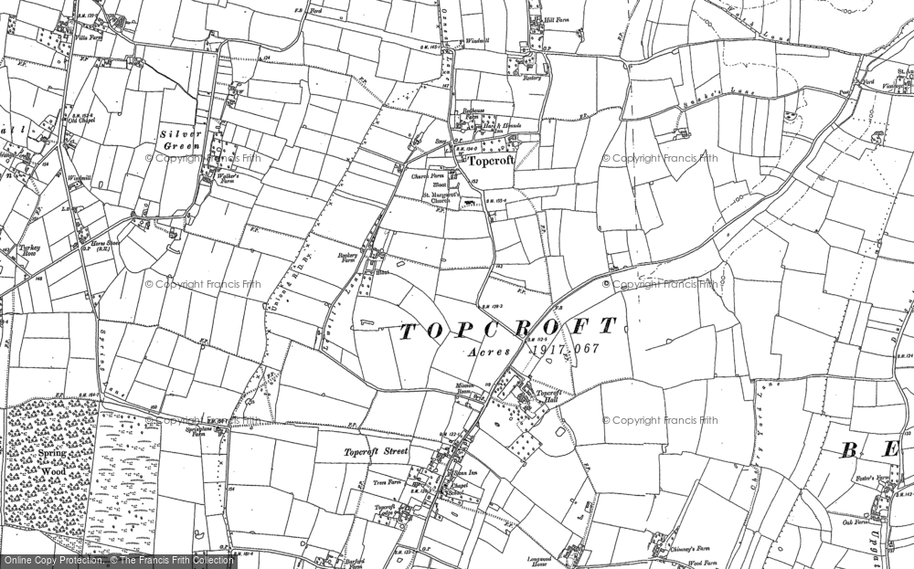 Old Map of Topcroft, 1883 - 1903 in 1883
