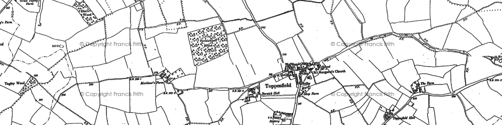 Old map of Toppesfield in 1896