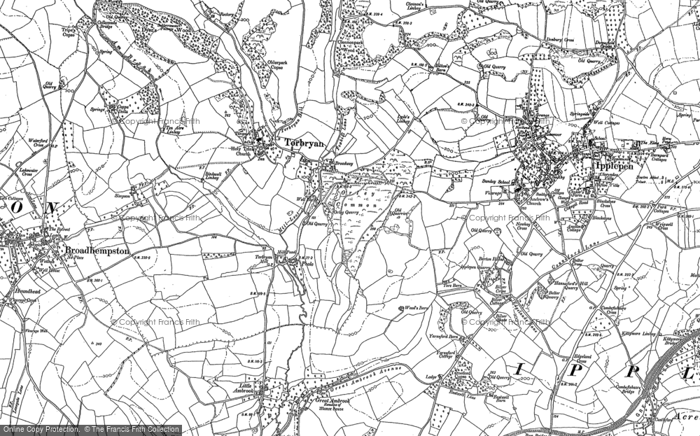 Old Map of Torbryan, 1886 in 1886