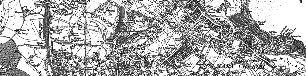 Old map of Hele in 1904
