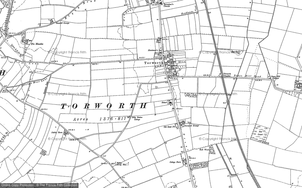 Old Map of Torworth, 1885 in 1885