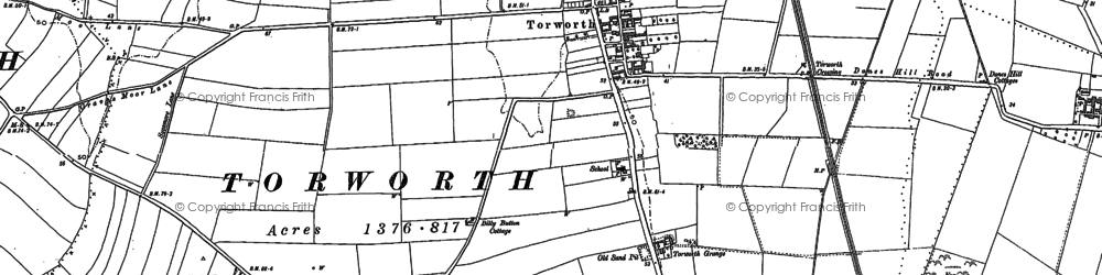 Old map of Torworth in 1885