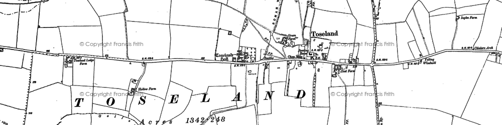 Old map of Toseland in 1900