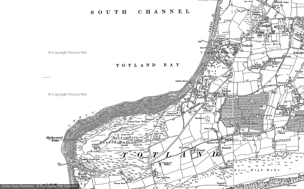 Old Map of Totland Bay, 1907 in 1907