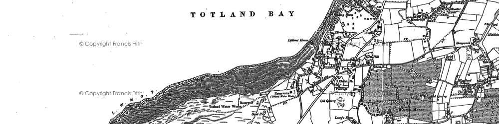 Old map of Totland Bay in 1907