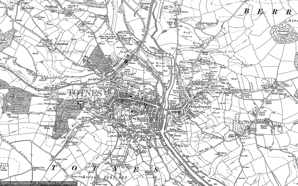 Old Map of Totnes, 1887 in 1887