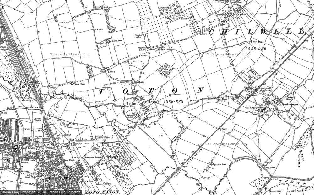 Old Map of Toton, 1899 in 1899