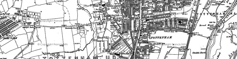 Old map of Tottenham in 1894