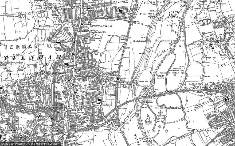 Old Map of Historic Map covering Upper Clapton in 1894