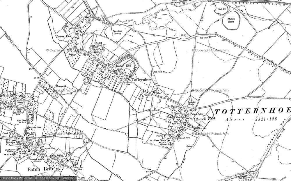 Old Map of Historic Map covering Church End in 1900